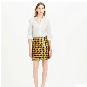 J. Crew “Origami Skirt in Elephant Parade” Gold